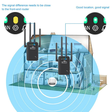 U9 4 Antenna WIFI Signal Amplifier Wifi Repeater Range Extender 300mbps Multifunction - Polar Tech Australia