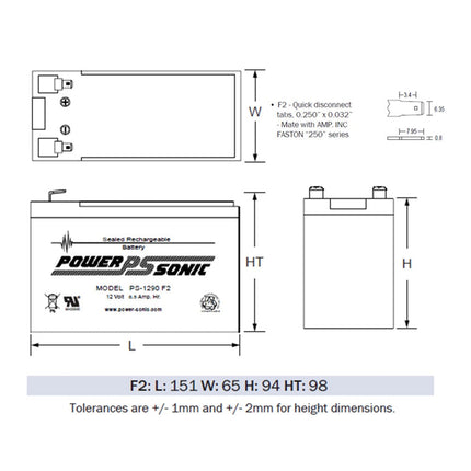 [NEP12V9AH] 12 Volt 9Ah Battery Valve Regulated Lead-Acid Battery