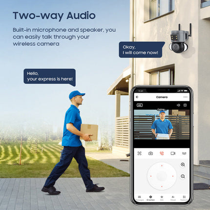 [TUYA Smart Home][4G Version][With Flood Light] Full HD 4MP Wireless WIFI Full Color Day & night IP65 Outdoor PTZ Security Camera - Polar Tech Australia