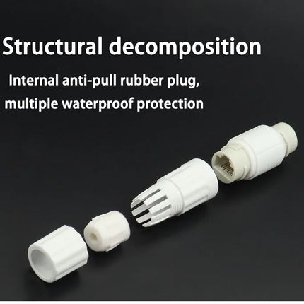 Waterproof Heavy Duty RJ45 Ethernet Cable Extender Jonit Connects CCTV Camera - Polar Tech Australia