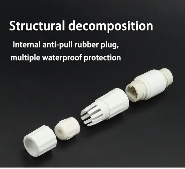 Waterproof Heavy Duty RJ45 PoE Ethernet Cable Extender Joint With Wire Connects CCTV Camera - Polar Tech Australia