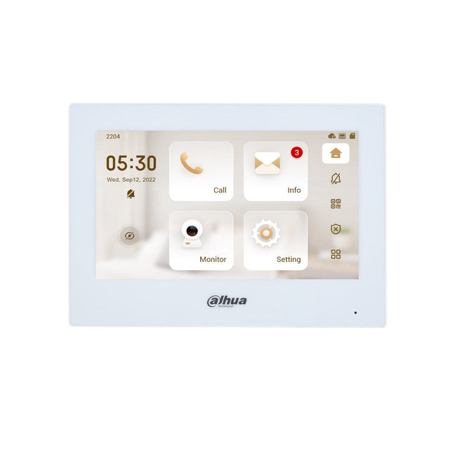 [DHI-VTH2622GW-W] Dahua 2-Wire WiFi 7inch Residential Intercom Touch Screen Monitor White