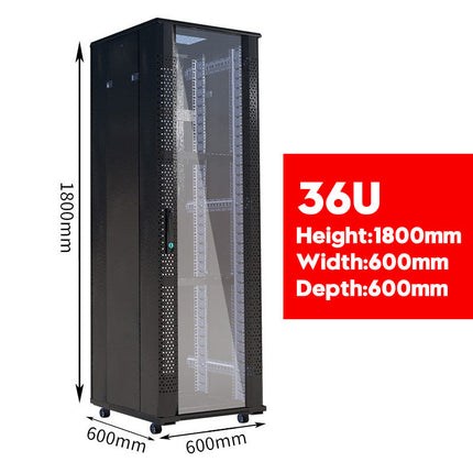 15U 18U 22U 27U 32U 26U 42U Large Size Heavy Duty Stand Alone Free Standing Network Server CCTV PoE Switch Cabinet Rack Lockable Enclosure - Polar Tech Australia